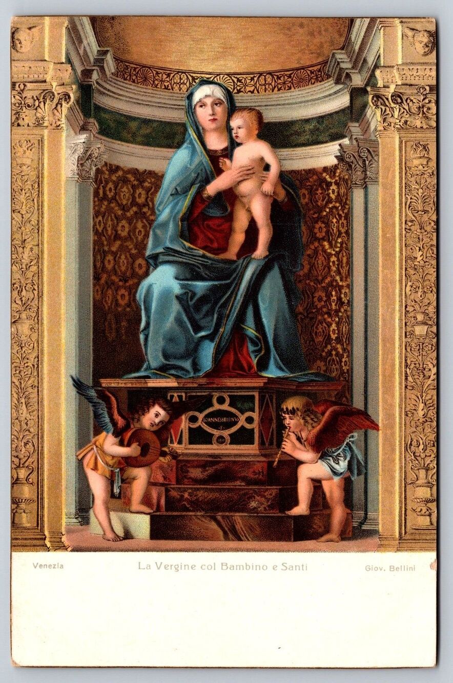 Vtg 1905 Giovanni Bellini Postcard Madonna and Child with Saints Rotograpgh UDB